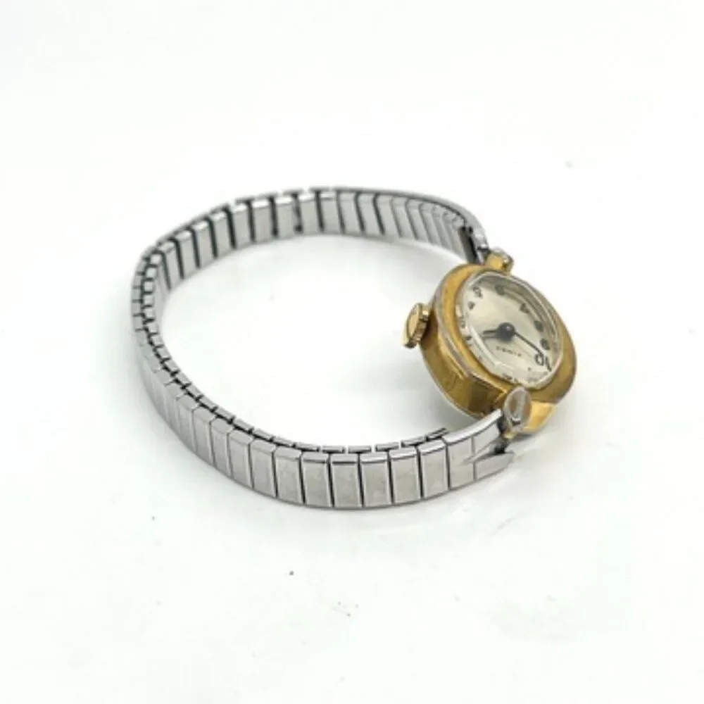 VINTAGE TIMEX WATCH Cavatina Ladies Gold Tone Oval Stretch Band AS IS